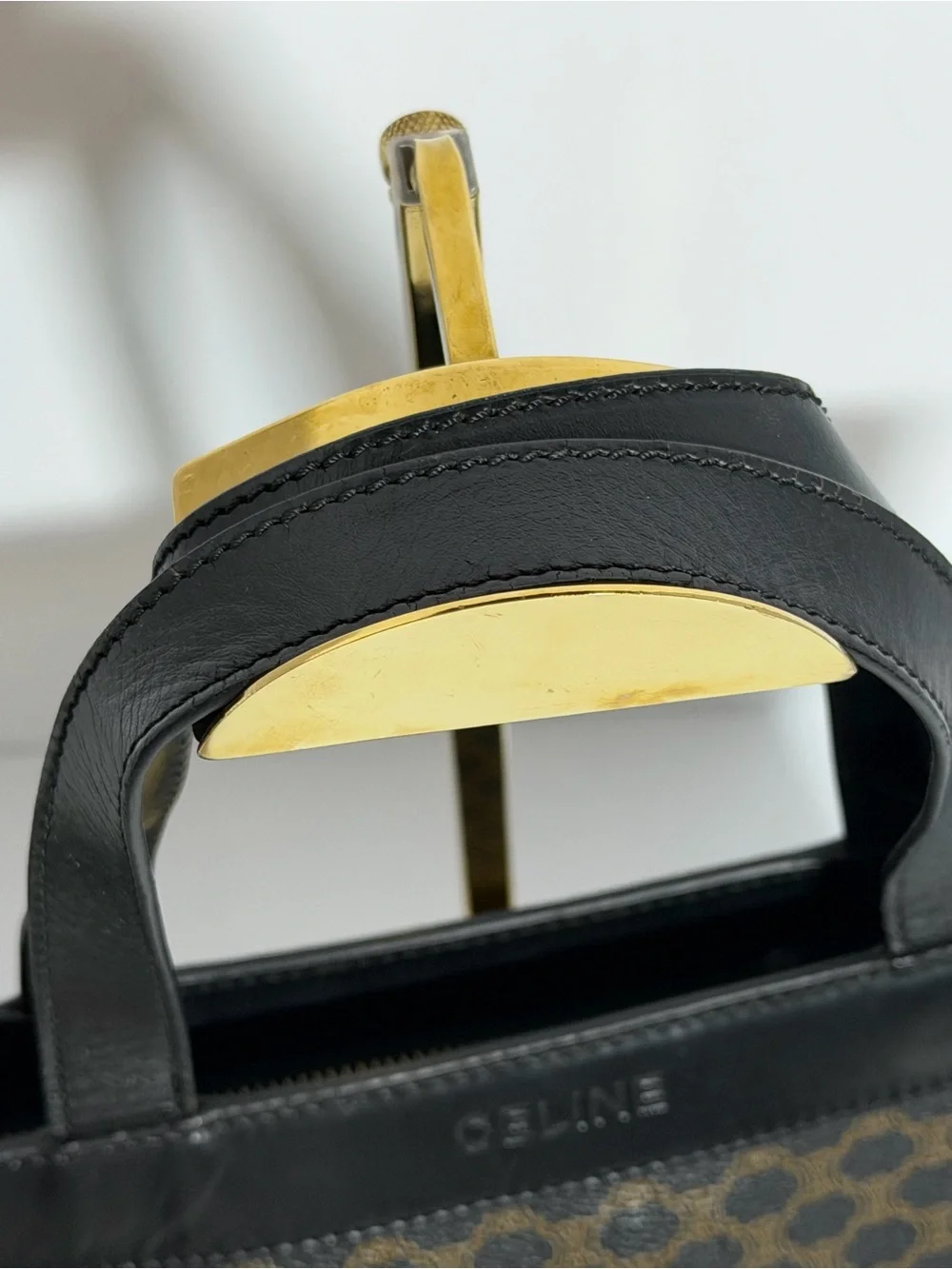 Celine Black & Brown Patterned Mini Tote
